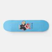 Schweine im geschäftlichen Anzug Cartoon Skateboard (Horizontal)