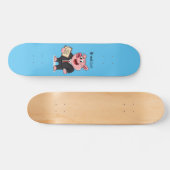 Schweine im geschäftlichen Anzug Cartoon Skateboard (Horizontal)