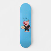 Schweine im geschäftlichen Anzug Cartoon Skateboard (Vorne)