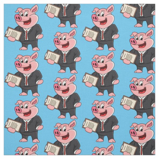 Schweine im geschäftlichen Anzug Cartoon Stoff (Muster)