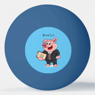 Schweine im geschäftlichen Anzug Cartoon Tischtennisball