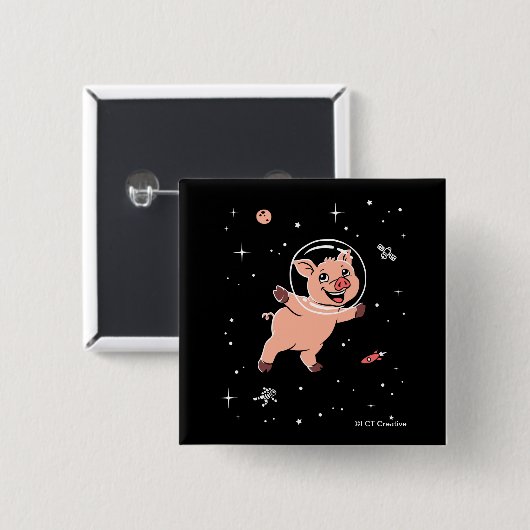 Schweine im Weltraum Button (Vorne & Hinten)