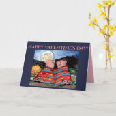 Schweine in Blanket Moon Night Liebe Romantische Karte (Gelbe Blume)