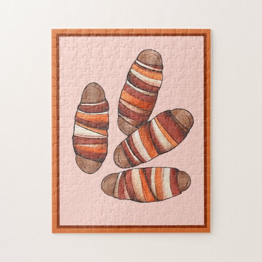 Schweine in Blankets Bacon Sausage UK British Food Puzzle (Vertikal)