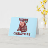 Schweine in Decken Weihnachts Weihnachtskarte Karte (Gelbe Blume)