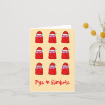 Schweine in Decken Weihnachtskarte