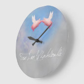 Schweine in der Liebe Große Wanduhr (Winkel)