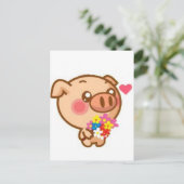 Schweine in der Liebe Postkarte (Stehend Vorderseite)