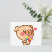 Schweine in der Liebe Postkarte (Stehend Vorderseite)