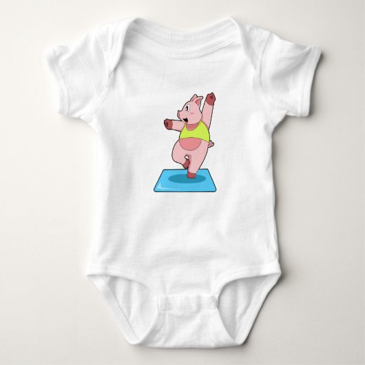 Schweine in der Yoga-Fitness Baby Strampler (Vorderseite)