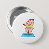 Schweine in der Yoga-Fitness Button (Vorne & Hinten)