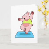 Schweine in der Yoga-Fitness Karte (Gelbe Blume)