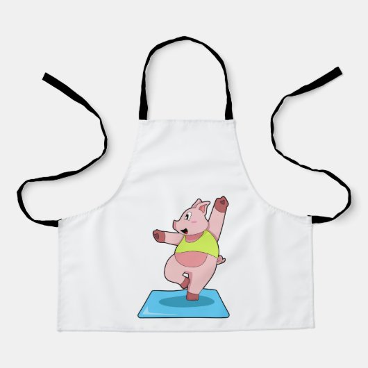 Schweine in der Yoga-Fitness Schürze (Vorderseite)