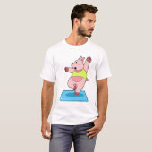 Schweine in der Yoga-Fitness T-Shirt (Vorne ganz)