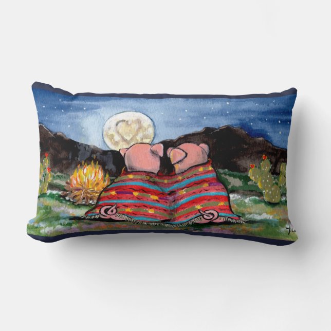 Schweine in einem Blanket Spaß Designer Kissen (Vorderseite)