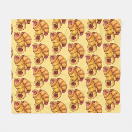 Schweine in einem schwarzen Halbmond, Hot Dog Junk Fleecedecke (Vorderseite (Horizontal))