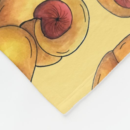 Schweine in einem schwarzen Halbmond, Hot Dog Junk Fleecedecke (Ecke)