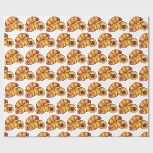 Schweine in einem schwarzen Halbmond, Hot Dog Junk Geschenkpapier (Flach)