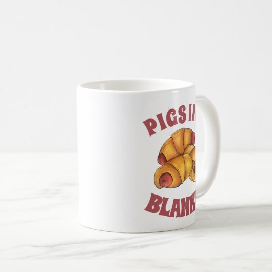 Schweine in einem schwarzen Halbmond, Hot Dog Junk Kaffeetasse (VorderseiteRechts)