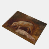 Schweine in einem Stall (Tierart) Fußmatte (Schrägansicht)