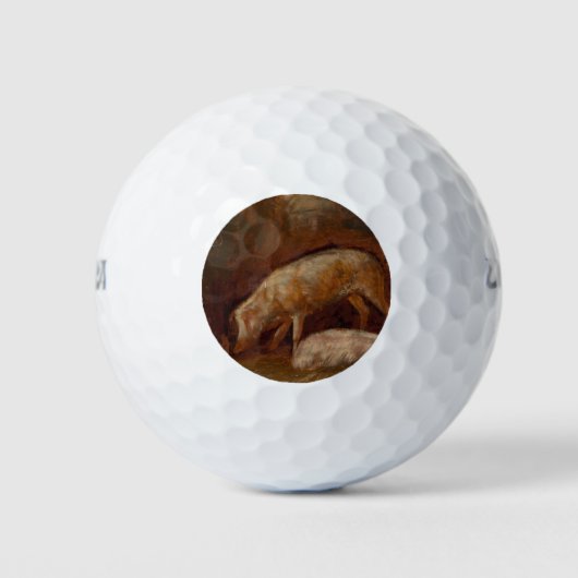 Schweine in einem Stall (Tierart) Golfball (Vorderseite)