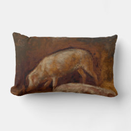 Schweine in einem Stall (Tierart) Lendenkissen