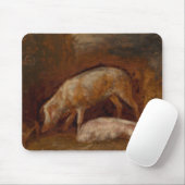 Schweine in einem Stall (Tierart) Mousepad (Mit Mouse)