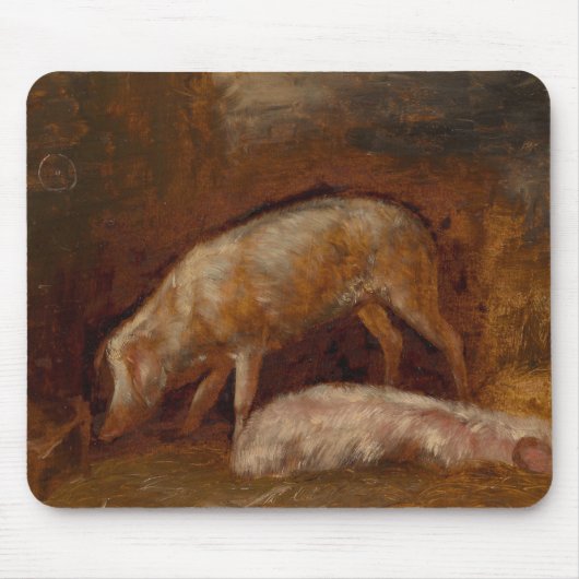 Schweine in einem Stall (Tierart) Mousepad (Vorne)