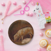 Schweine in einem Stall (Tierart) Pappteller (Party)