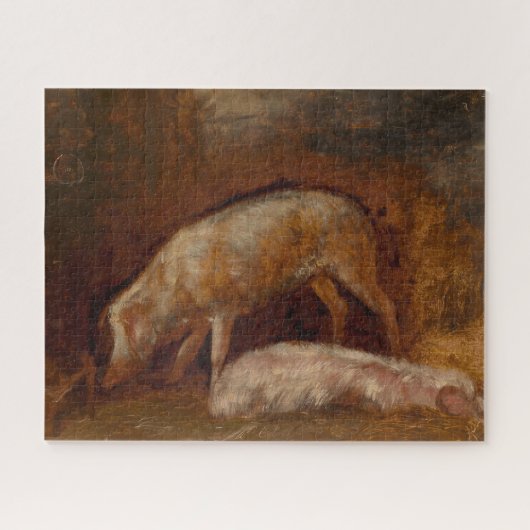 Schweine in einem Stall (Tierart) Puzzle (Horizontal)
