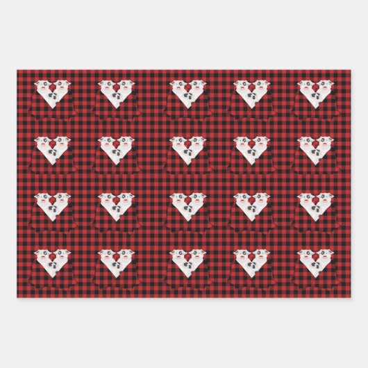 Schweine in einem unbedruckten Papierblatt Geschenkpapier Set (Vorderseite 3)