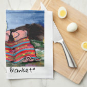 Schweine in einer Blanket Romantische Mondsterne K Geschirrtuch (Viertel Falte)