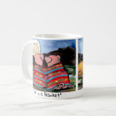 Schweine in einer Blanket Romantische Mondsterne K Kaffeetasse (Vorderseite Links)