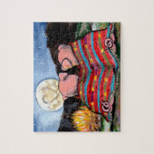 Schweine in einer Blanket Romantische Mondsterne K Puzzle (Vertikal)