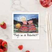 Schweine in einer Blanket Romantische Mondsterne K Serviette (Beispiel)