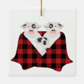 Schweine in einer Blanketage Keramikornament (Rückseite)