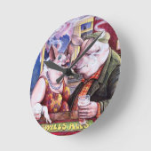 Schweine in einer Pub-Wall-Uhr Runde Wanduhr (Winkel)