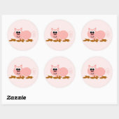 Schweine in Mucksticker Runder Aufkleber (Blatt)