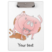 Schweine in schlammiger Pfütze Klemmbrett (Vorderseite)