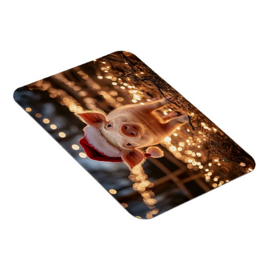 Schweine in Weihnachtsmannmütze flexibel Magnet (Rechte Seite)