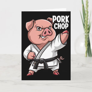 Schweine Karate Schweinekotelett Lustiges Schwein Karte