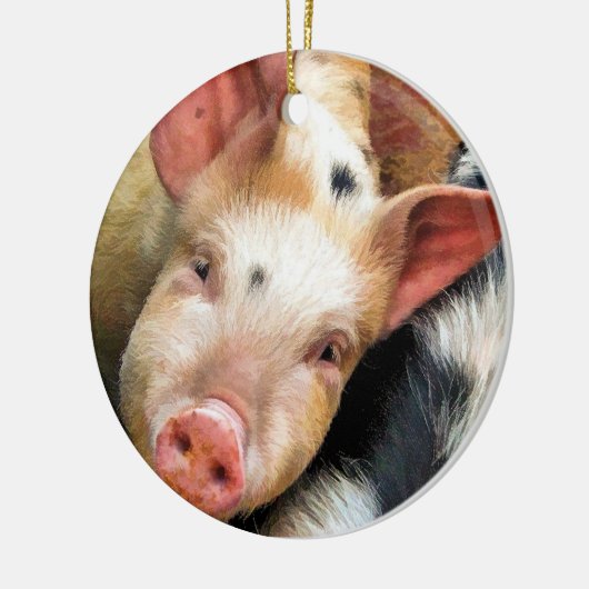 SCHWEINE KERAMIKORNAMENT (Links)