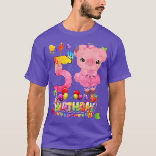 Schweine Kinder 5 Jahre alt Schwein Geburtstagskin T-Shirt