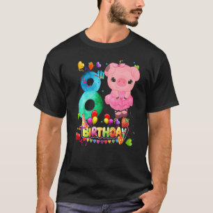 Schweine Kinder 8 Jahre alt Schwein Geburtstagskin T-Shirt