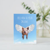 Schweine können fliegen postkarte (Stehend Vorderseite)