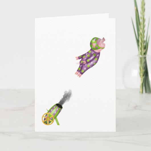 Schweine können Grüße Karte fliegen (Vorderseite)