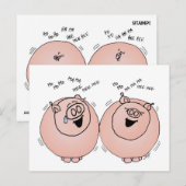Schweine lachen Gesichter Postkarte (Vorne/Hinten)