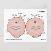 Schweine lachen Gesichter Postkarte (Rückseite)