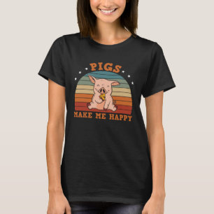 Schweine machen mich glücklich Farm Kinder Ferkel T-Shirt