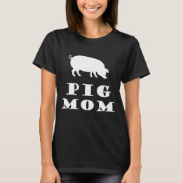 Schweine Mama Lieben Schwein Weiße Silhouette T-Shirt